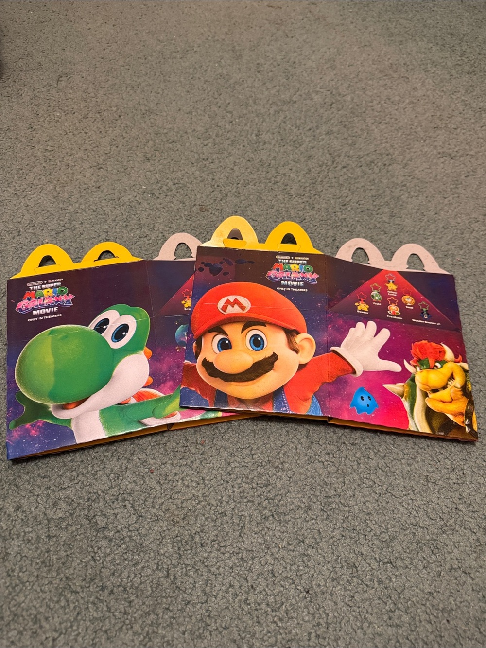 The Super Mario Galaxy Mcdonalds Happy Meal Box Set Only Mario & Yoshi